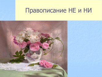 ПРАВОПИСАНИЕ НЕ И НИ