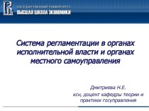 Система регламентации в органах исполнительной власти и органах местного самоуправления