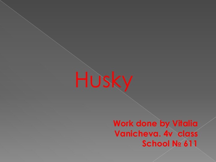 Work done by Vitalia Vanicheva. 4v  class School № 611Husky