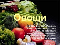 Характеристика овощей
