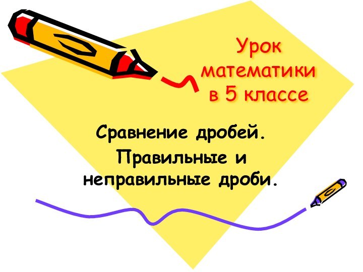 Урок математики  в 5 классеСравнение дробей.Правильные и неправильные дроби.