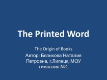 The Printed Word