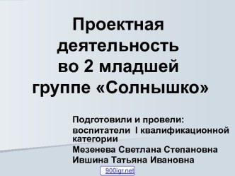 Использование проектной деятельности в ДОУ