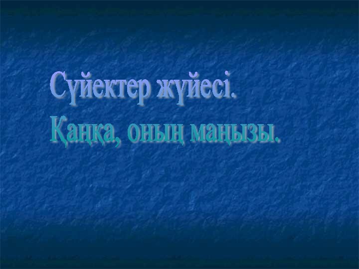 Сүйектер жүйесі.  Қаңқа, оның маңызы.