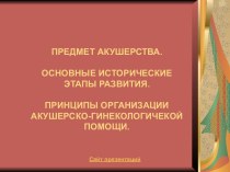 Организация акушерско-гинекологической помощи