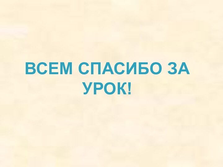 ВСЕМ СПАСИБО ЗА УРОК!