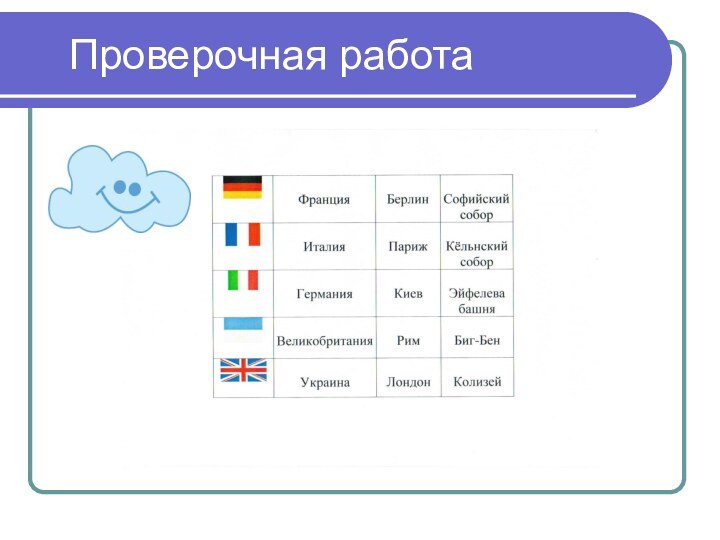 Проверочная работа