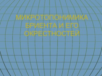 Микротопонимика бриента и его окрестностей