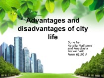 Advantages and disadvantages of city life