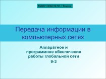 Аппаратное и программное обеспечение работы глобальной сети