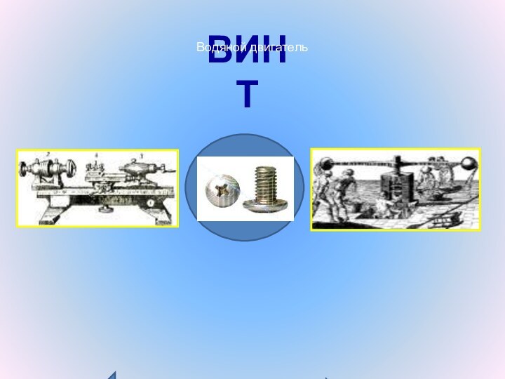 ВИНТВодяной двигательПресс Токарный станокВодяной двигатель