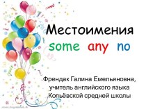 Местоимения some, any, no