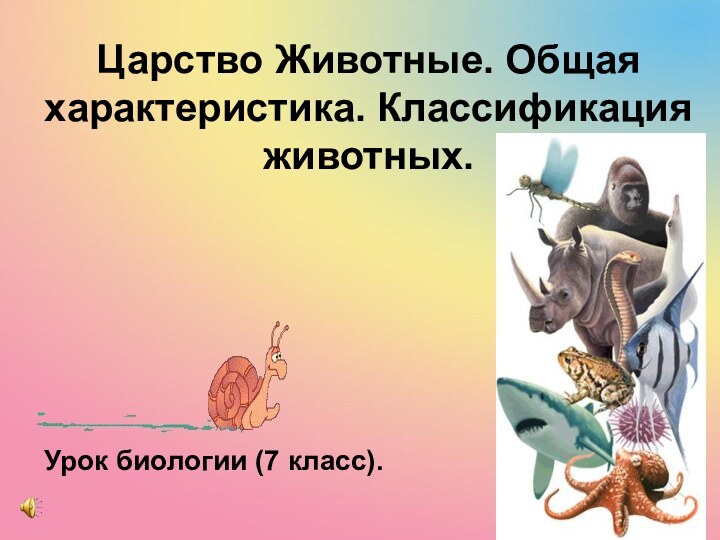 Царство Животные. Общая характеристика. Классификация животных.Урок биологии (7 класс).