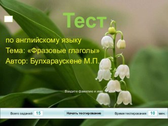 тест: Фразовые глаголы