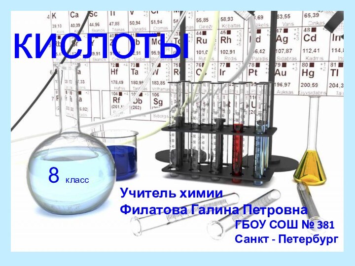 кислотыУчитель химии Филатова Галина Петровна