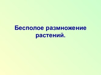 Бесполое размножение растений