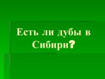 Есть ли дубы в Сибири?