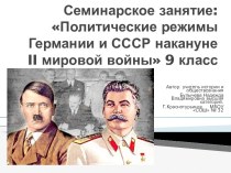 Формирование тоталитарных режимов в СССР и Германии накануне II мировой войны