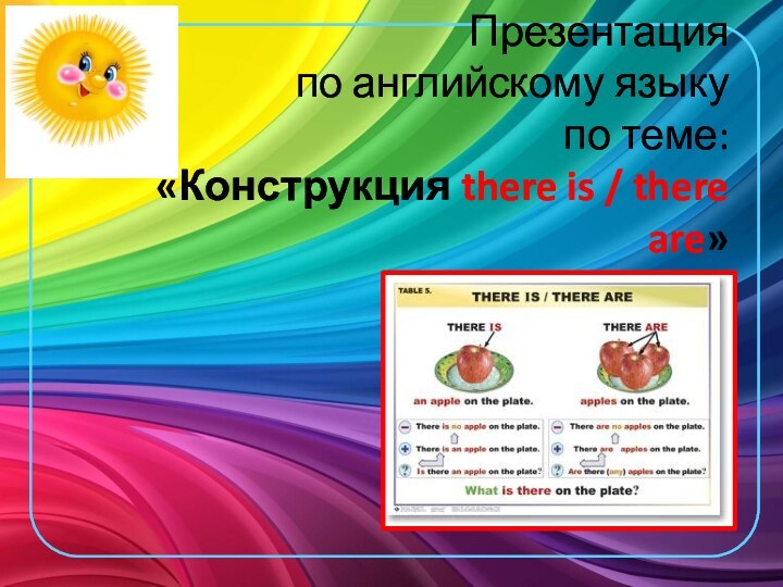 Презентация  по английскому языку по теме: «Конструкция there is / there are»