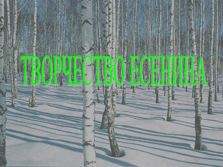 ТВОРЧЕСТВО ЕСЕНИНА