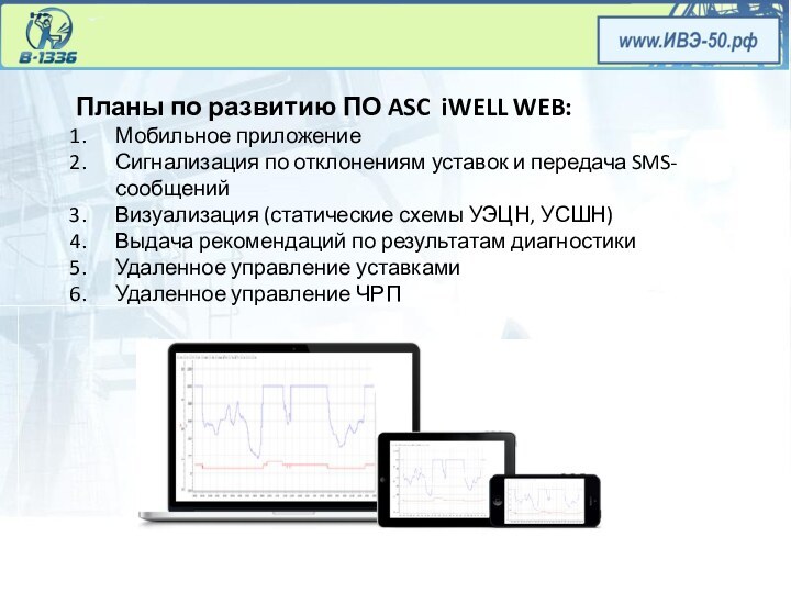 Планы по развитию ПО ASC iWELL WEB:Мобильное приложениеСигнализация по отклонениям уставок и