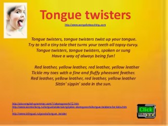 Tongue twisters