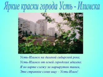 Яркие краски города Усть - Илимска