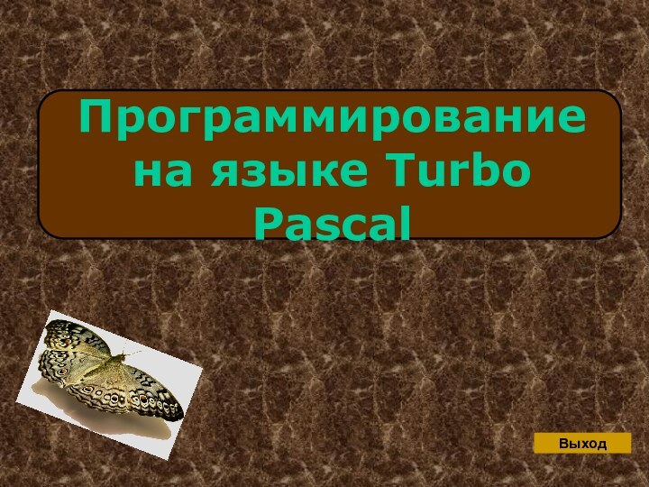 Программирование на языке Turbo PascalВыход