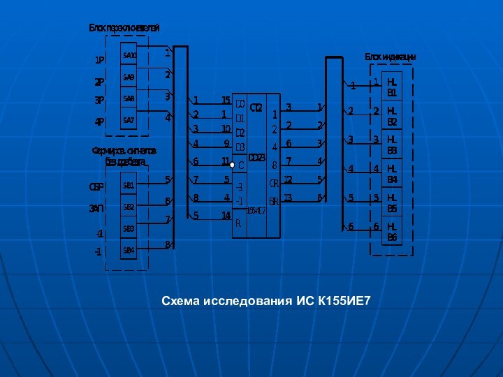 Схема исследования ИС К155ИЕ7