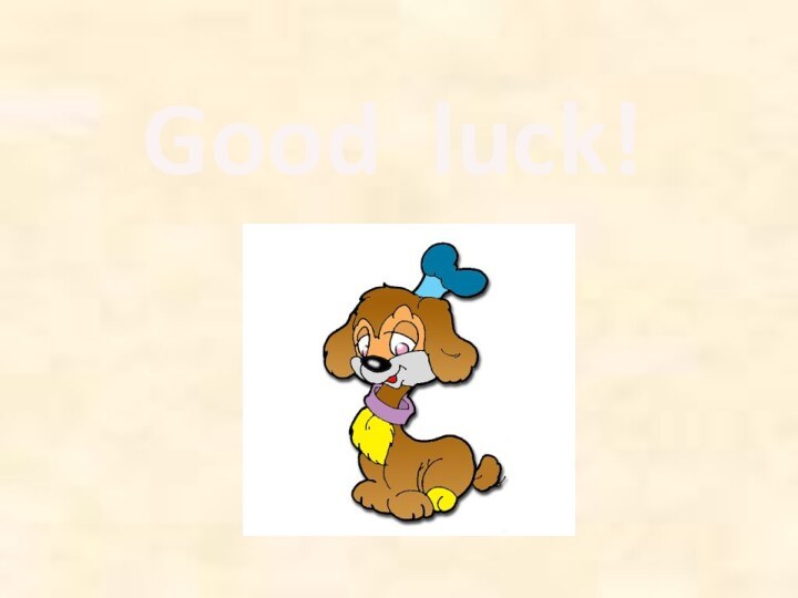 Good luck!