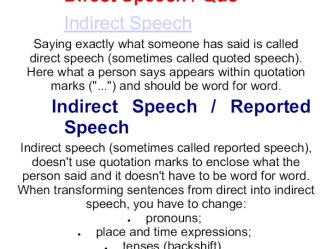 Indirect Speech