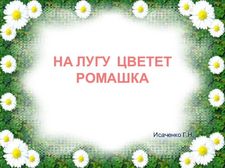 НА ЛУГУ ЦВЕТЕТ РОМАШКАИсаченко Г.Н.