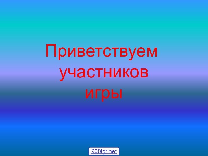 Приветствуем участников игры