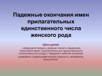 Падежные окончания имен прилагательных единственного числа женского рода