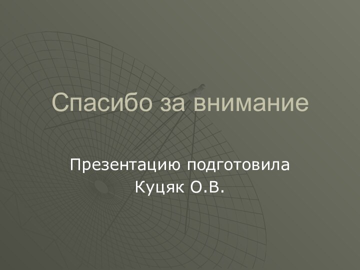 Спасибо за вниманиеПрезентацию подготовила Куцяк О.В.