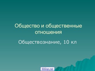 Общество и общественные отношения (10 класс)