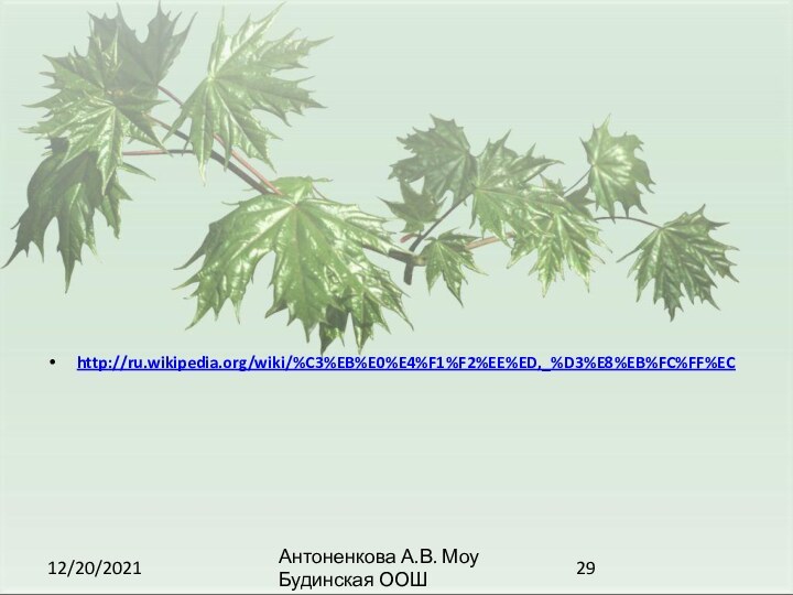 12/20/2021Антоненкова А.В. Моу Будинская ООШhttp://ru.wikipedia.org/wiki/%C3%EB%E0%E4%F1%F2%EE%ED,_%D3%E8%EB%FC%FF%EC