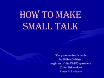 How to make small talk