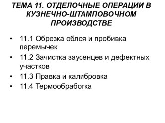 Отделочные операции в кузнечно - штамповочном производстве