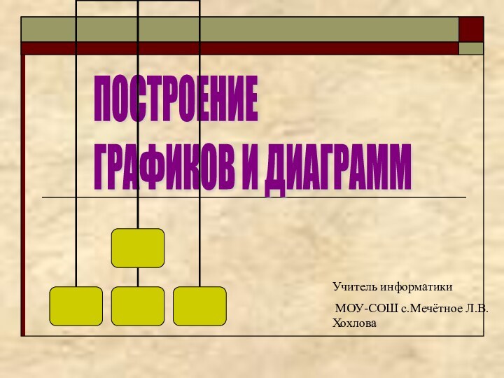 ПОСТРОЕНИЕ  ГРАФИКОВ И ДИАГРАММУчитель информатики МОУ-СОШ с.Мечётное Л.В.Хохлова