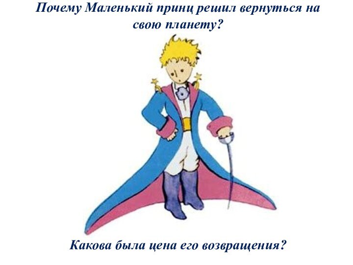 Почему Маленький принц решил вернуться на свою планету? Какова была цена его возвращения?