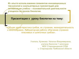 Общая характеристика грибов, их строение, жизнедеятельность и многообразие