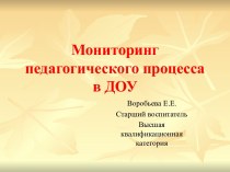 Мониторинг педагогического процесса в ДОУ