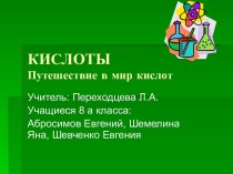 Кислоты Путешествие в мир кислот