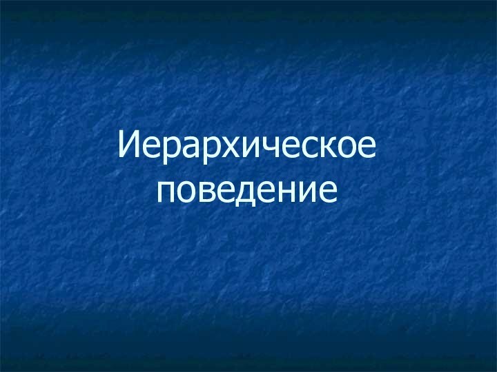 Иерархическое поведение