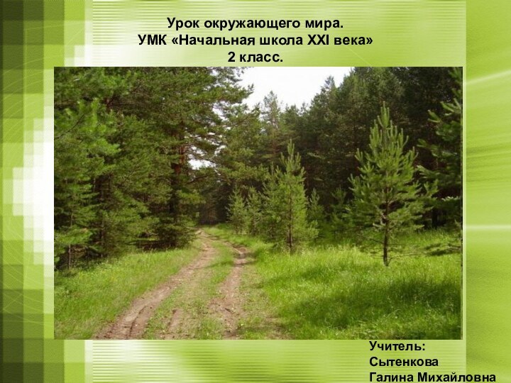 Урок окружающего мира. УМК «Начальная школа XXI века» 2 класс.Учитель:Сытенкова Галина Михайловна