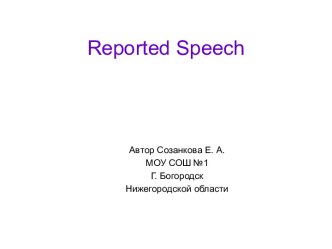 Reported Speech