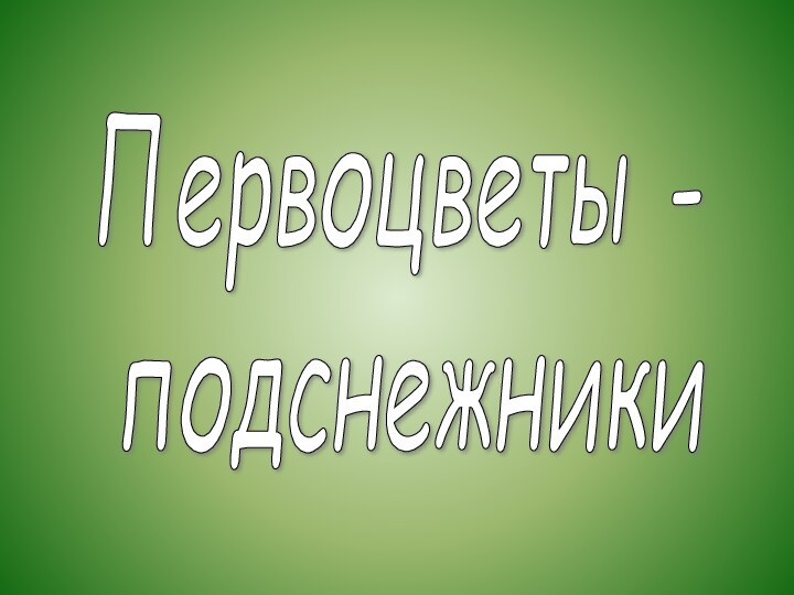 Первоцветы -   подснежники