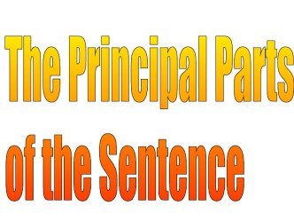 Principal parts of the sentence