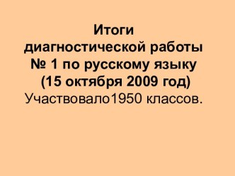 Итоги диагностической работы 1 по русскому языку